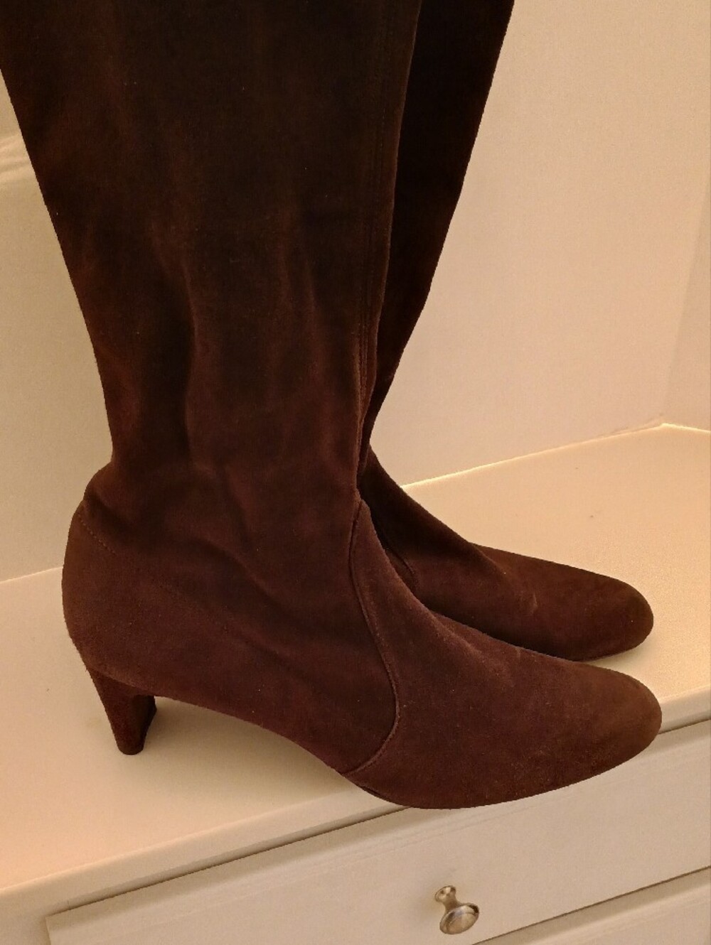 Stuart Weitzman Rich Chocolate Brown Suede Tall Boots GORGEOUS - Picture 14 of 16